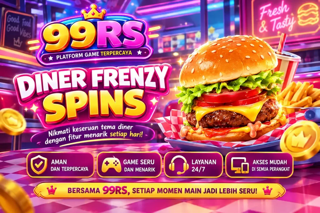 99RS DINER FRENZY SPINS dengan tema restoran klasik dan tampilan cerah